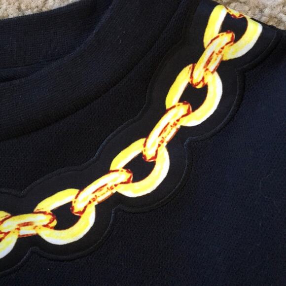 LUCKY CHOUETTE Navy SS Knit Dress CHAIN DETAIL - Picture 7 of 8